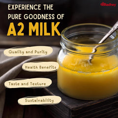 Natural A2 Bilona Gir Cow Ghee By ShreeRadhey | Good Source Of Protein Fiber Healthy Desi Ghee Perfect For Laddus | 2 Litre (1 Litre * 2) 67.6 Ounce | Jar Pack