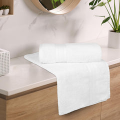 Trident Soft Comfort Air Rich 100% Cotton Bath Towels 500 Gsm | Large Size Bathroom Towels For Men/Women, 2 Pcs (White)