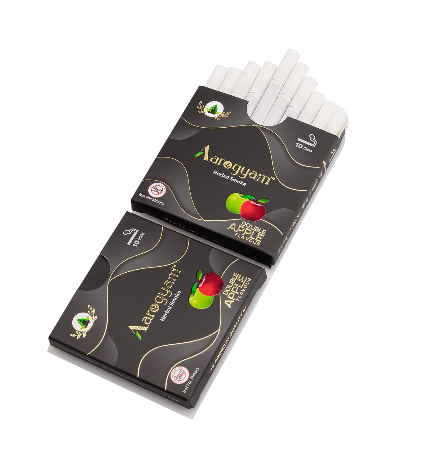 Double Apple Flavour Cigarette For Relieve Stress & Mood Enhance - 10 Sticks In Each Packet | No Bad Smell, Non Addictive, No Harmful - Tobacco & Nicotine Free Double Apple Flavour Cigarette For Relieve Stress & Mood Enhance - 10 Sticks In Each Packet | No Bad Smell, Non Addictive, No Harmful - Tobacco & Nicotine Free