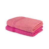 Comforic 100% Cotton Bath Towels 600 Gsm | Large Size Bath Towel For Men & Women Quick Dry, Super Soft & Absorbent Gym Towel, Travel Towel (Rose Pink & Magenta Pink)- Pack Of 2