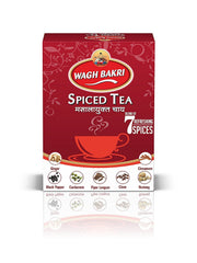 Wagh Bakri Premium Spiced Tea With 7 Refreshing Spices - Pack Of 2 X 250gm, 8.8 Ounce | Rich Color, Strong & Refreshing Taste, Awesome Aroma Chai Patti - Preservatives Free, Artificial Flavor Free