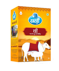 100% Pure Desi Danedar Ghee By Sakhi Dairy | Rich In Vitamins A, E Healthy Desi Ghee Good For Parathas | (1 Litr) 33.8 Ounce | Box Pack