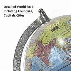 World Globe 6 Inch With Metal Stand For Kids & Student Learning 10 Years, Office & Desk Decor, Vip Occasion Or Boys Birthday Gift, Pack Of 1