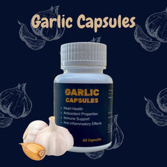 Looks United Ayurvedic Garlic Nutritional Supplement Capsules, For Overall Health & Well - Being | 60 Capsules 100gm 0.2lbs