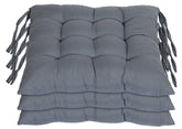Microfiber Square Chair Pad, Soft & Comfortable Chair Cushion, Grey Color, Size - 45 X 45 X 1 Cm | Cushion For Office, Home & Car Sitting With Ties | Furniture Cushion - Pack Of 3