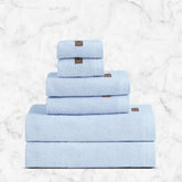 Spread Spain Bamboo Towel Bath, Hand & Face Towel 1950 Gsm | High Absorbent Super Soft | Hotel Spa Decorative Bathroom Towels | Light Blue (Set Of 6)