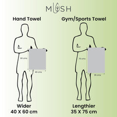 Mush Bamboo Hand Towels 600 Gsm | 100% Bamboo Gym Towel For Men & Women Workout Ultra Soft, Absorbent & Quick Dry Towel (Cream & Green)- Set Of 2
