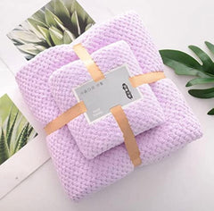 Homecloud Ultra Soft Bath & Face Towel Set 300 Gsm | 3x Softer Than Cotton Towels | Highly Absorbent & Ultra Fast Dry | Set Of 2 (Lavender)
