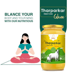 Premium A2 Desi Tharparkar Cow Ghee By Sujla | Naturally Rich Taste & Aroma Desi Pure Ghee Perfect For Frying | (1 Litr) 33.8 Ounce | Jar Pack