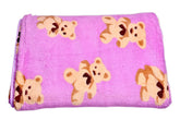 Microfiber Teddy Printed Bath Towel 400 Gsm | Absorbent Super Soft & Comfortable Quick Drying Bathing Towel (Light Purple)