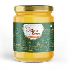 Pure Natural Gir Cow Desi Ghee By Gau Krupa | Vedic Bilona Method Gir Gaay Ghee Good For Overall Health | (200ml) 6.7 Ounce | Jar Pack