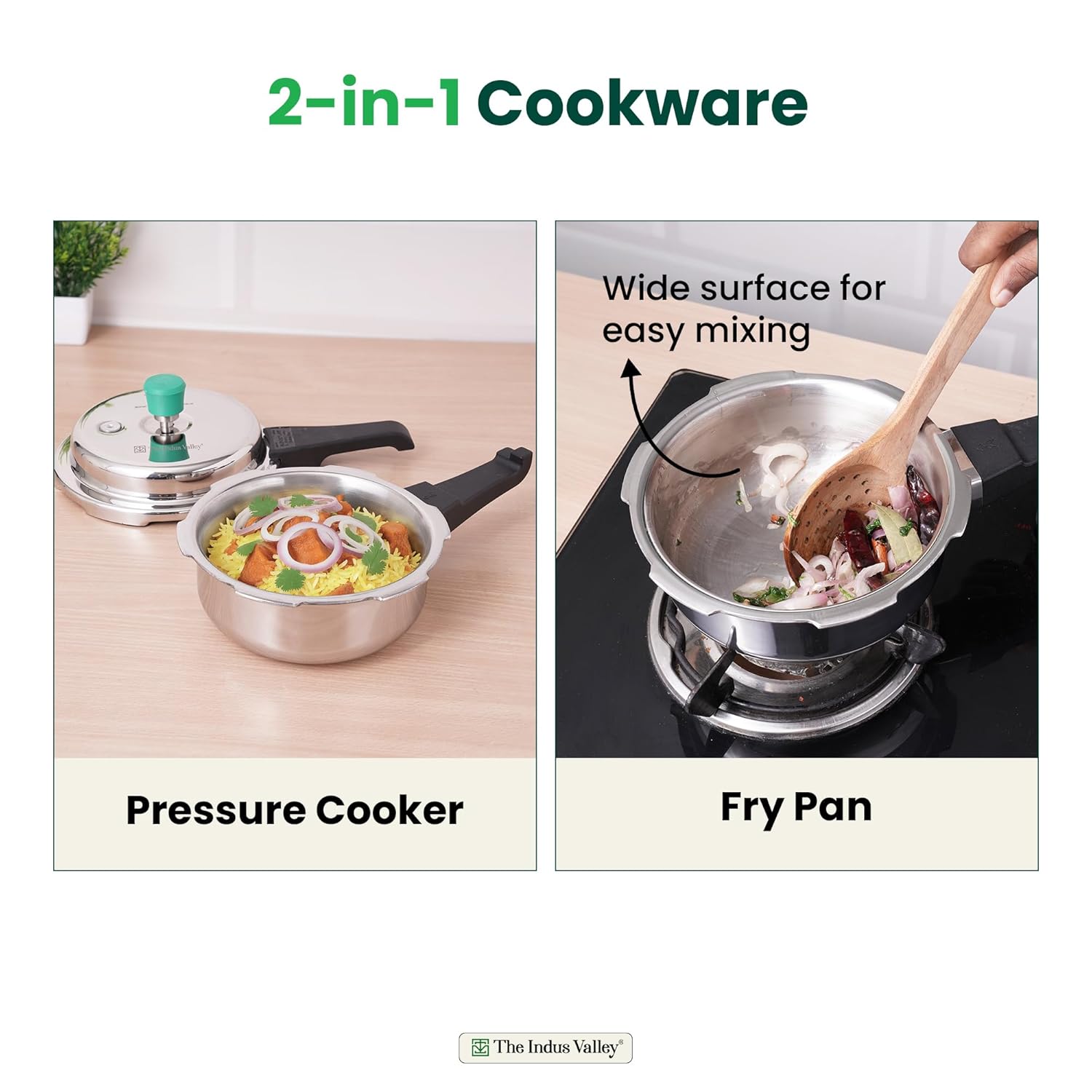 Tri-Ply Stainless Steel Outer Lid Pressure Pan For 1-2 People - Very Small, 2 Liters, 1.4 Kg | Induction Friendly, ISI-Certified, Nonstick 3-Layer Body, 100% Pure & Toxin-Free, 5 Years Warranty Tri-Ply Stainless Steel Outer Lid Pressure Pan For 1-2 People - Very Small, 2 Liters, 1.4 Kg | Induction Friendly, ISI-Certified, Nonstick 3-Layer Body, 100% Pure & Toxin-Free, 5 Years Warranty
