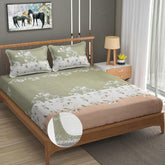 King Size Elastic Fitted Bedsheets With 2 Pillow Covers - 72 X 78 X 10 Inches, Multicolor | Soft Wrinkle Free & Breathable Elastic Bedsheets - Durable & Long Lasting Bedsheet