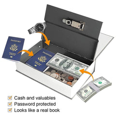 Label Book Locker Dictionary Stainless Steel Hidden Safe Jewellery Box, Cash Locker For Home & Office (18 X 12 X 5.5 Cm) Colour - Paris Look, Lock Type - Combination