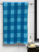 Athom Living Premium Cotton Light Weight Quick-Dry High Absorbent Cotton Bath Towel 250 Gsm, S (Blue Checks)