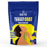 Blue Tea Caffeine Free Throat Coat Herbal Tea - 50 Pyramid Tea Bags In Zip Lock Pack | Antioxidants Support Refreshing Flavor - Gluten Free, Non-GMO, Zero Sugar, 100% Vegan