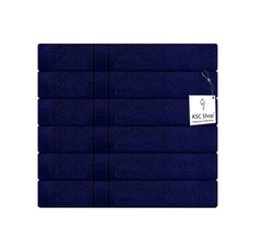 Ksc Shop Premium Luxury Cotton Face Towel 900 Gsm | Ultra Soft Highly Absorbent Face Towel (Navy Blue) - Pack Of 6