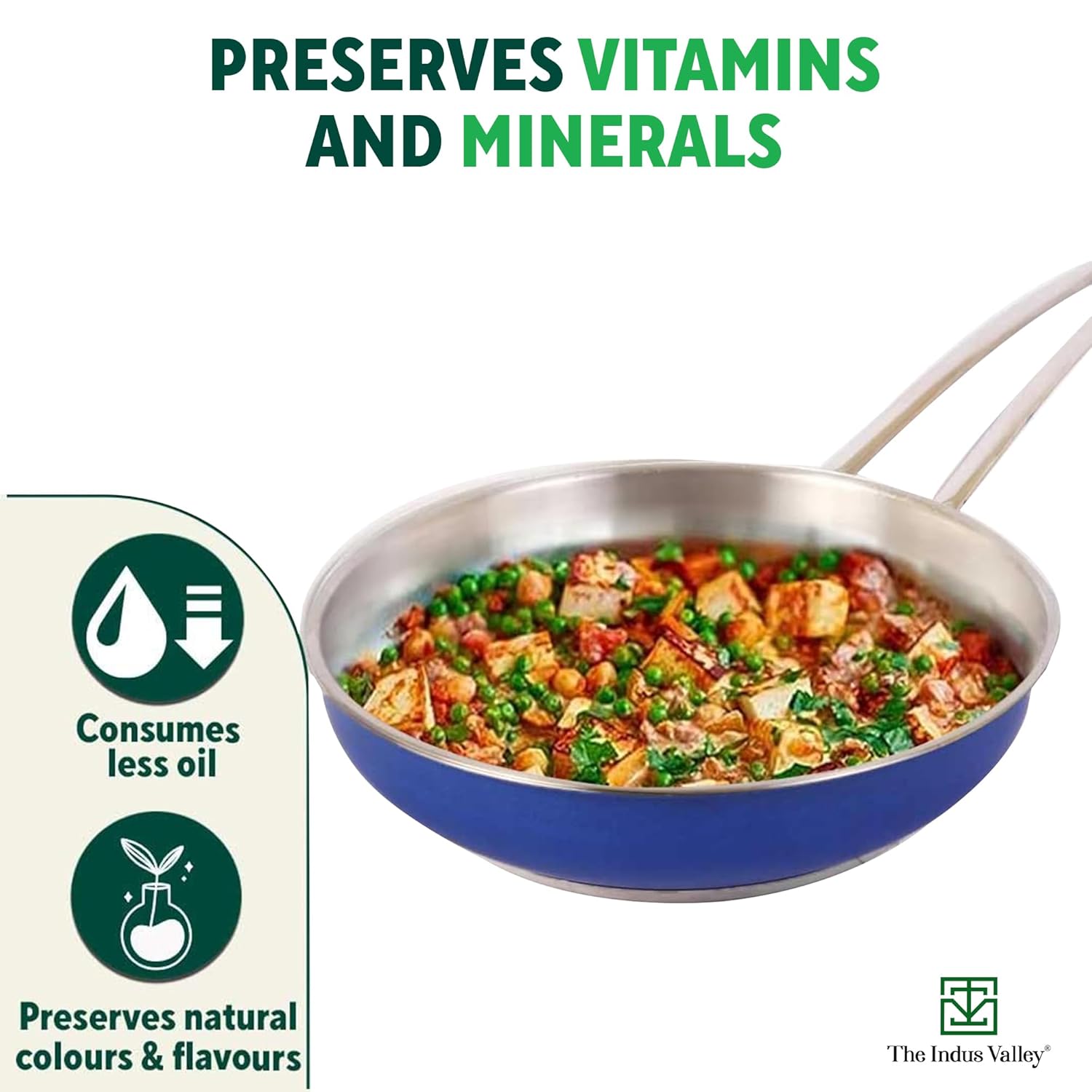 Coloured Stainless Steel Fry Pan - Blue, Small 22.7cm, 8.9 Inch, 1.5 Ltr, 0.7 Kg | Induction Friendly, 100% Toxin-Free, Naturally Nonstick, No Chemical Coating Coloured Stainless Steel Fry Pan - Blue, Small 22.7cm, 8.9 Inch, 1.5 Ltr, 0.7 Kg | Induction Friendly, 100% Toxin-Free, Naturally Nonstick, No Chemical Coating