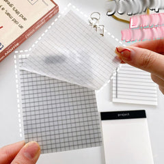 Transparent Sticky Note Pad With Lining & Grid Transparent Sticky Notes, Clear - 200 Sheets