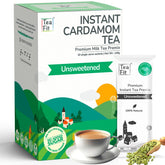 Teafit Unsweetened Instant Cardamom Tea Premix - Pack Of 10 Sachets, 140gm, 4.9 Ounce | Premium Milk Tea Premix, Just Add Water - Strong Home Like Elaichi Chai | Medium Caffeine