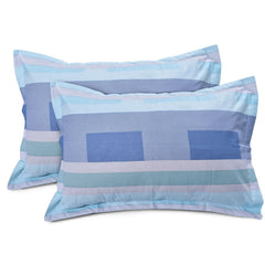 Queen Size Bedsheet With 2 Pillow Covers - 88 X 96 Inches, Pink & Blue | Ideal For House, Guest House, Hotel | Soft & Comfortable Sleep Experience