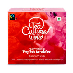 Tea Culture Of The World English Breakfast Tea - 16 Pyramid Tea Bags | Medium Strength & Rich Flavor - English Classic Range Premium Black Tea | Low Caffeine