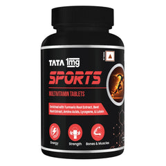 Tata 1mg Sports Multivitamin , With Zinc, Vitamin C, Vitamin D, Calcium And Iron, Supports Energy, Immunity, Performance & Stamina | 60 Tablets , 100gm 0.2lbs