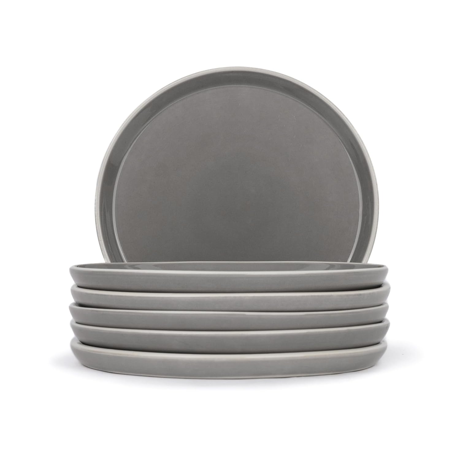 Ceramic Dinner Set Of 12 Pcs, Grey | Crockery Set For Dining Table - Dining Sets Crockery Items | Glossy Finish Premium Stoneware - 6 Dinner Plates + 6 Veg Small Bowls, 180ml Each Ceramic Dinner Set Of 12 Pcs, Grey | Crockery Set For Dining Table - Dining Sets Crockery Items | Glossy Finish Premium Stoneware - 6 Dinner Plates + 6 Veg Small Bowls, 180ml Each