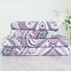 Cotton Bedsheet King Size Bed With 2 Pillow Covers - 100 X 108 Inches, Mauve | 150 Thread Count Floral Bedsheet For Double Bed - Breathable & Lightweight