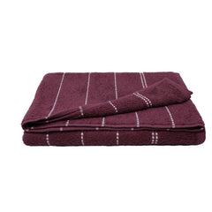 Trident 100% Cotton Luxury Bath Towels 500 Gsm | Sanitized Finish, Quick Dry, Travel Friendly Bath Towel - Deep Burgundy (Pack Of 2)