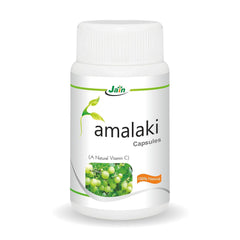 Jain Amla Capsules Grey Phyllanthus Emblica, Indian Gooseberry | 60 Capsules 100gm 0.2lbs Each Pack Of 2