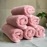 Heelium Bamboo Hand Towel 1200 Gsm | Ultra Absorbent & Anti-Bacterial 3x Softer Than Cotton Towels Pack Of 6 - Peach