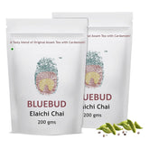 Bluebud Elaichi Chai Patti Pack Of 2 X 200gm, 7.05 Ounce Each - 200 Cups | Premium Assam CTC Tea With 100% Natural Spices - Cardamom Tea Hand Blended Teas | Homemade Recipe