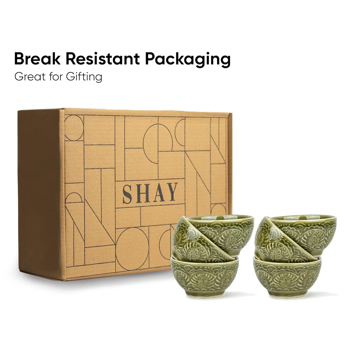 Ceramic Carving Veg Bowls Set Of 6 For Dinner - 160ml Each, Mehndi Green | Katori Set - Ceramic Bowls With Glossy Finish | Dessert Bowl Set - Ice Cream Bowls Ceramic Carving Veg Bowls Set Of 6 For Dinner - 160ml Each, Mehndi Green | Katori Set - Ceramic Bowls With Glossy Finish | Dessert Bowl Set - Ice Cream Bowls