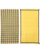 Athom Trendz Living Eco Saviour Premium Cotton Bath Towel 400 Gsm | Waffle Yellow & Alfa Yellow- Pack Of 2