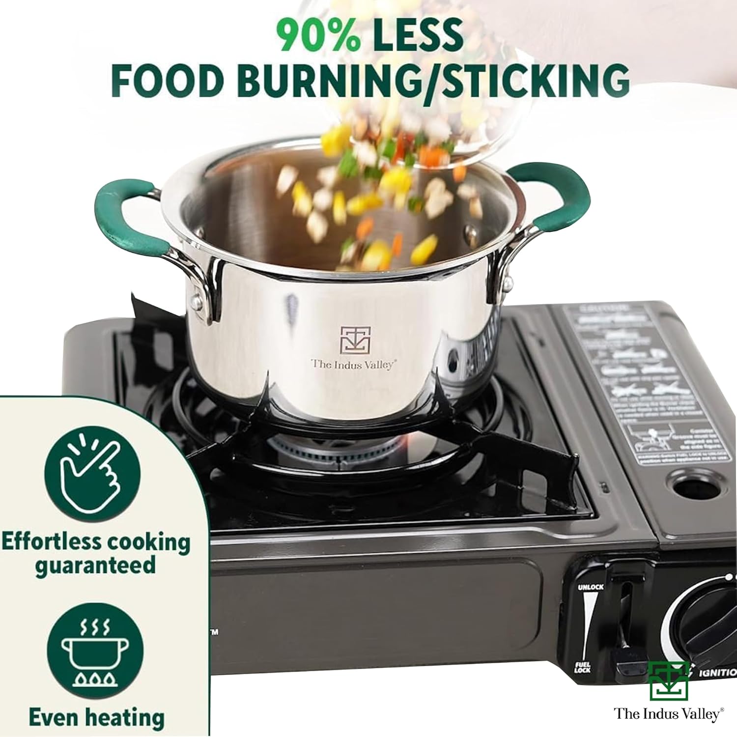 Triply Stainless Steel Stock Pot Or Biryani Pot Or Casserole With Free Wooden Spatula | Medium, 21.6cm, 8.5 Inch, 2.9 Liter, 1.4 Kg - Induction Friendly, Non-Stick 3-Layer Body, 100% Toxin-Free Triply Stainless Steel Stock Pot Or Biryani Pot Or Casserole With Free Wooden Spatula | Medium, 21.6cm, 8.5 Inch, 2.9 Liter, 1.4 Kg - Induction Friendly, Non-Stick 3-Layer Body, 100% Toxin-Free