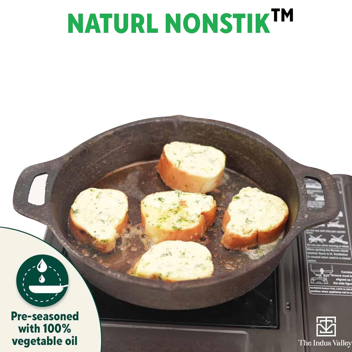 Pre-Seasoned Black Cast Iron Fry Pan Or Skillet With Double Handle - Medium 24.6 Cm, 9.7 Inch, 1.8 Liters, 2.6 Kg | Induction Friendly, Nonstick Fry Pan, 100% Pure & Toxin Free, No Chemical Coating Pre-Seasoned Black Cast Iron Fry Pan Or Skillet With Double Handle - Medium 24.6 Cm, 9.7 Inch, 1.8 Liters, 2.6 Kg | Induction Friendly, Nonstick Fry Pan, 100% Pure & Toxin Free, No Chemical Coating