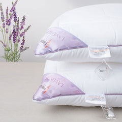 Lavender Suede Fabric Pillow With Microfiber Filling Pillow, White, Size - 45 X 68 Cm | Perfect For Side Sleepers, Back & Stomach Sleepers | Hypoallergenic, Bed Pillow - Pack Of 2