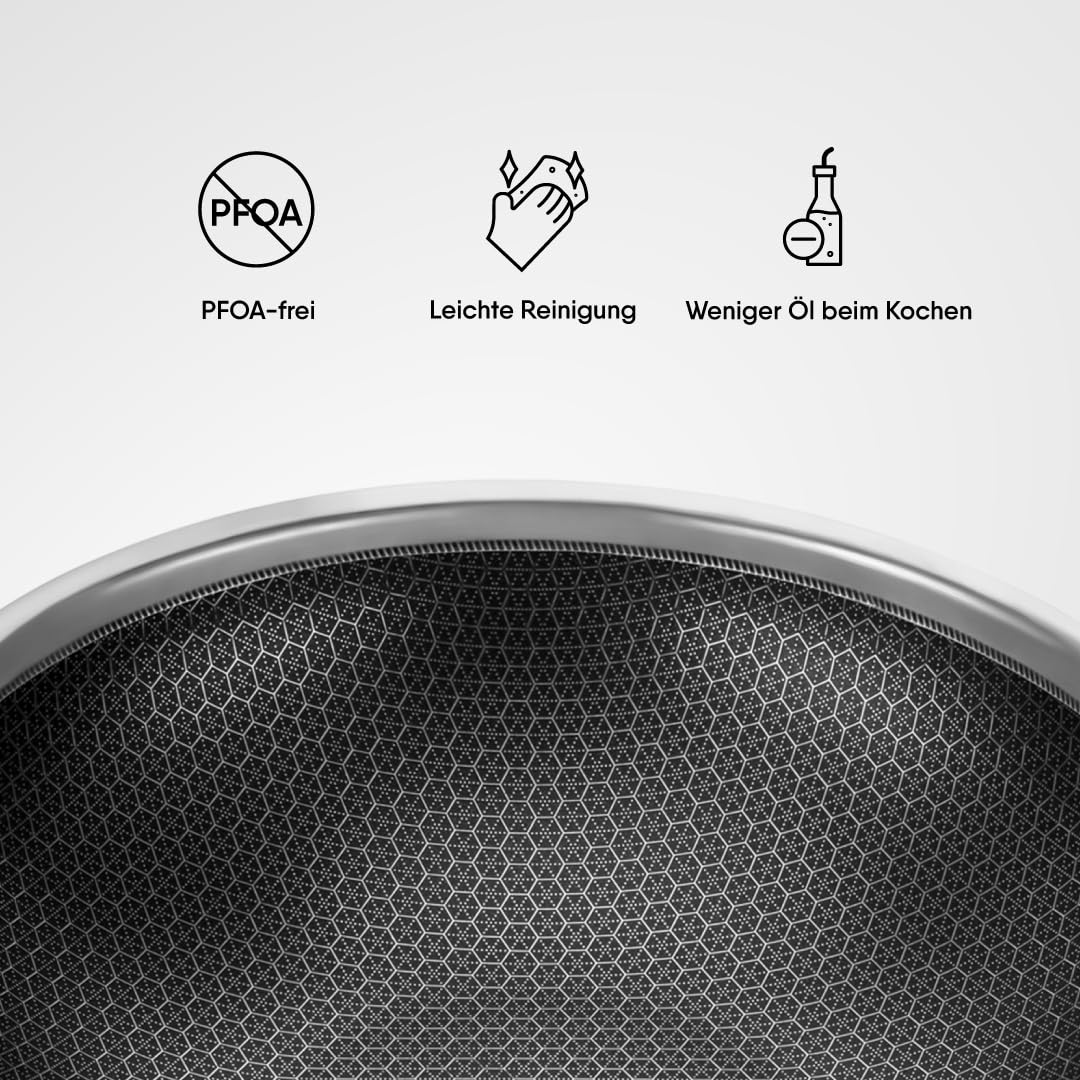 Artisan Hybrid Triply Non Stick Kadai With Lid, 2.4 Liters | Stainless Steel Kadhai, 24cm - Induction Friendly Artisan Hybrid Triply Non Stick Kadai With Lid, 2.4 Liters | Stainless Steel Kadhai, 24cm - Induction Friendly