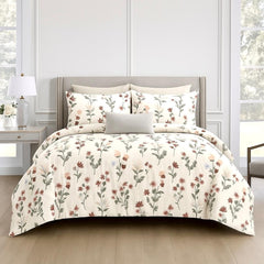 Queen Size Printed Double Bedsheet With 2 Pillow Covers For Home | 90 X 100 Inches, Cream - Beautiful Bedsheet Set | Perfect For Gifting Wedding, Anniversary