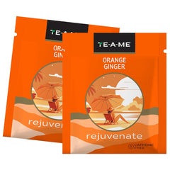 TE-A-ME Rejuvenate Orange Ginger Herbal Tea - 25 Tea Bags | Energizing & Refreshing Blend - Enjoy Hot Or Cold Tea | Caffeine Free, Sugar Free