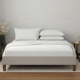 100% Cotton Plain Bedsheet Set With 4 Pillow Covers - 108 X 108 Inches, White | 300 Thread Count - Gift For Weddings Or Anniversary King Size Bedsheet
