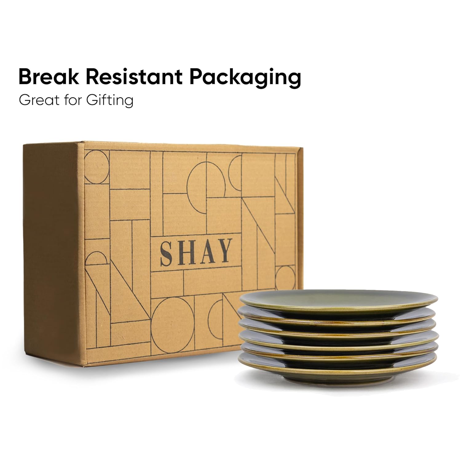 Ceramic Quarter Plates Set Of 6, Mehndi Ombre Luxury Series | Stoneware Snacks Plates Set Of 6 | Dessert Plates - Snack Plates | Small Plates With Glossy Finish - Microwave Safe & Dishwasher Safe Ceramic Quarter Plates Set Of 6, Mehndi Ombre Luxury Series | Stoneware Snacks Plates Set Of 6 | Dessert Plates - Snack Plates | Small Plates With Glossy Finish - Microwave Safe & Dishwasher Safe