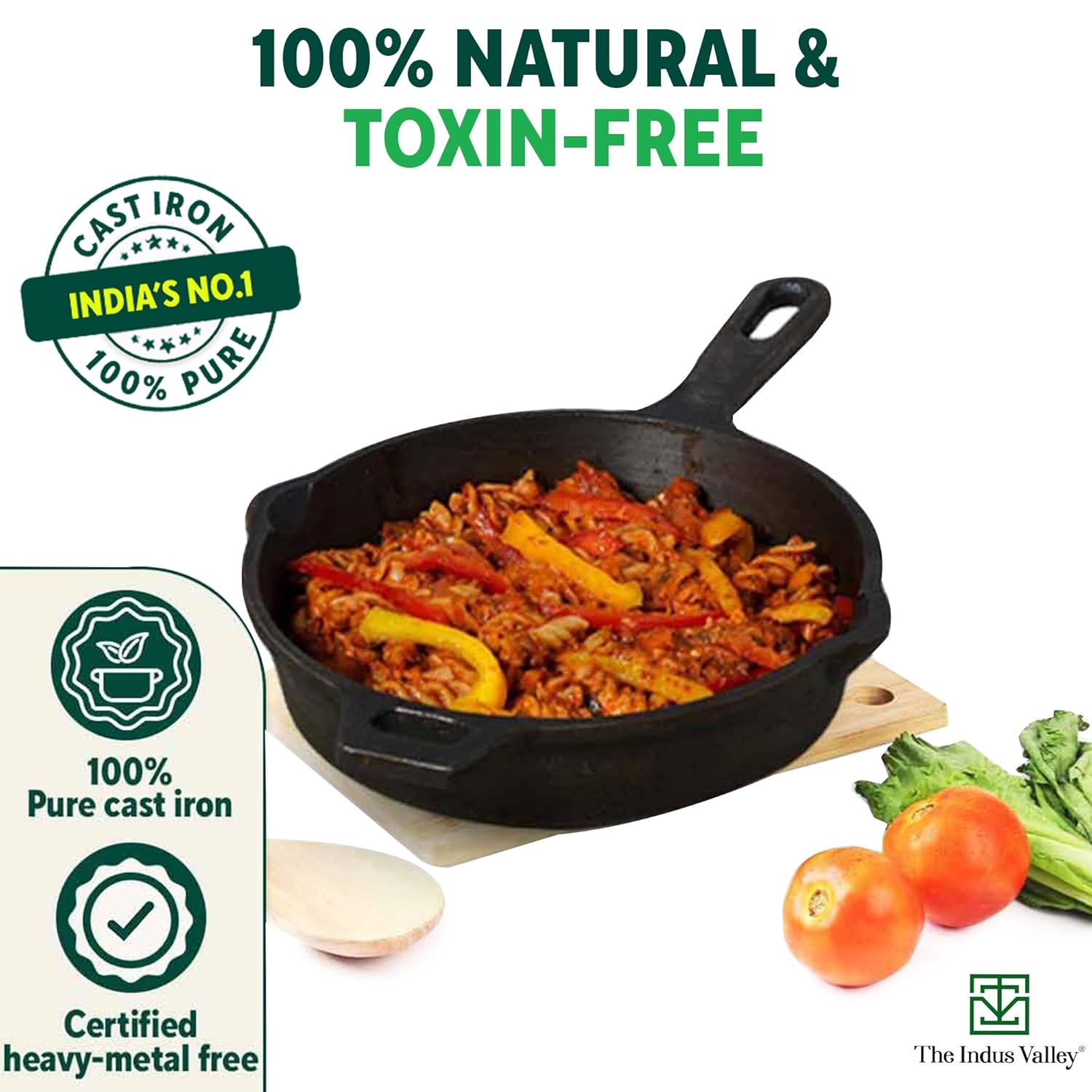 Super Smooth Cast Iron Cookware Set + Free Tadka Pan | Tawa 30.5cm + Kadai 25.4cm, 2.5 Liters + Fry Pan 25.4cm, 1.7 Liters - Kitchen Cooking Combo Pots & Pans Set Of 4 Pcs | Naturally Nonstick Super Smooth Cast Iron Cookware Set + Free Tadka Pan | Tawa 30.5cm + Kadai 25.4cm, 2.5 Liters + Fry Pan 25.4cm, 1.7 Liters - Kitchen Cooking Combo Pots & Pans Set Of 4 Pcs | Naturally Nonstick