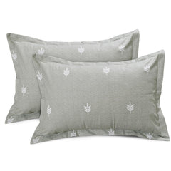 Bedsheets For King Size Bed Cotton With 2 Pillow Covers - 72 X 78 Inches, Sage Green & White | All Around Elastic Fitted | Long Lasting & Soft To Touch