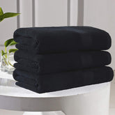 Bless Berries Soft Comfort 100% Cotton Bath Towel 1500 Gsm | Large Size Bathroom Towel For Men & Women (Black) - Pack Of 3