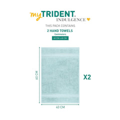 Mytrident Indulgence Collection Hand Towel 400 Gsm | 100% Cotton For Men & Women Hand Towel - Aqua Fresh (Pack Of 2)