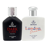 John Phillips Dark Code 60 Ml 2 Fl.oz. & London Dreams Eau De Perfume 100 Ml 3.4 Fl.oz. | Combo Of 2 Fragrance For Men