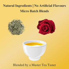 San-Cha Silver Needles Rose White Tea - 75gm, 2.6 Ounce | Promotes Healthy & Glowing Skin - Low Caffeine, Richest In Antioxidants