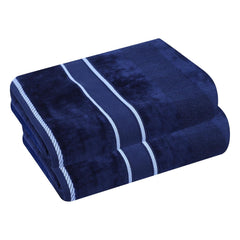 House Of Terry 100% Cotton Bath Towel 500 Gsm | Quick Dry, Soft & Absorbent, Fade-Resistant, Skin-Friendly Towel For Men & Women (Jubliee Navy) - Pack Of 2